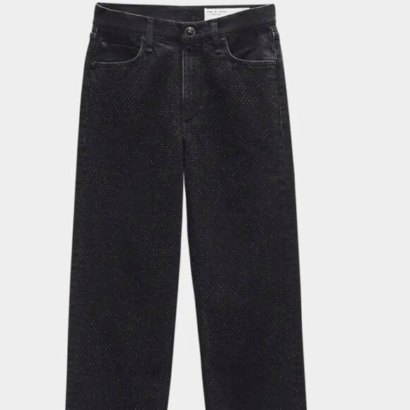 Rag & Bone Harlow Mid-Rise Straight Black Jeans Ankle Women's Sz 25 - Picture 2 of 12